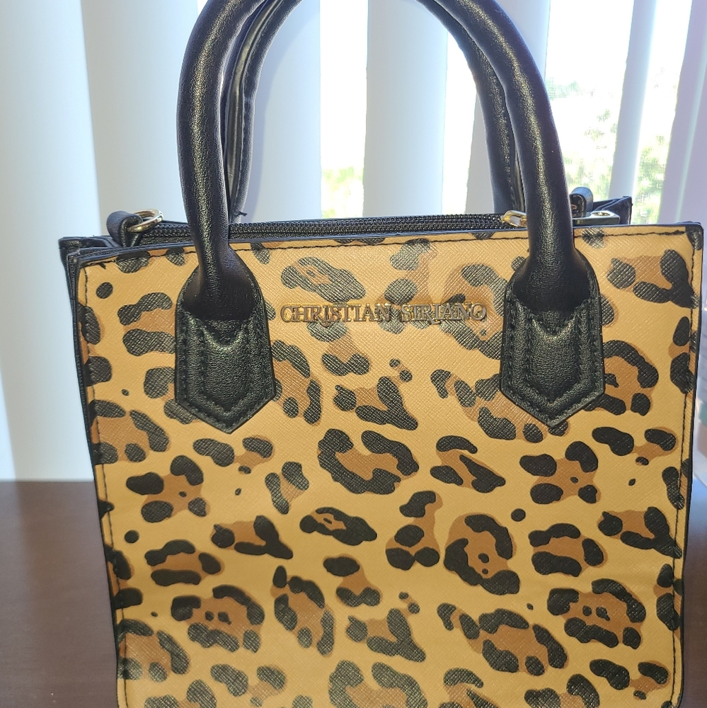 Christian Siriano cheetah handle bag